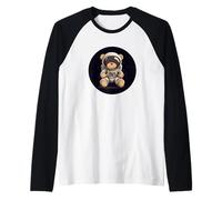 Brave Teddy Astronaut on a Cosmic Adventure Raglan Baseball Tee
