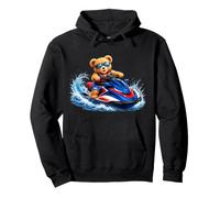 Brave Teddy Bear on a High-Speed Jet Ski Shapes Mania Pullover Hoodie