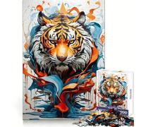 Brave Tiger 1000 Piece Puzzle For Teenagers Cognitive Workout Leisure Activity No Rough Edges Seasonal Gift (38x26cm)
