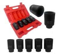 Brave Tools 12 Point Axle Hub Nut Deep Impact Socket Set - Premium Grade Chrome Molybdenum Steel Construction - Professional Grade Toolkit for Automotive and Machinery Maintenance