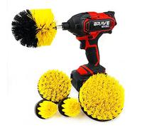 BRAVE TOOLS 5 x DRILL ATTACHMENT CLEANING BRUSH SET POWER SCRUB HOME CAR TILE BATHROOM TOOLS