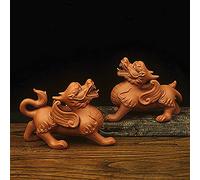 Brave Troops Lucky Fortune Tea Pet Fengshui Decoration Wealth Figurine Ceramic Crafts Ward Off Evil Energy Home Office Business Gift Car Decoration Art decoration,B