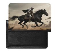 Brave Warrior And Horse Passport Holder Unique PU Ultra-thin Passport Protective Case Compact Easy to Carry Passports Cover for Women And Men Passports Case