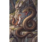 Brave Weasel vs Basilisk Fantasy Mythology Journal: a GRAPH notebook for self-expression