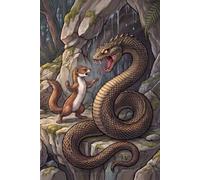 Brave Weasel vs Basilisk Fantasy Mythology Journal: a LINED notebook for self-expression