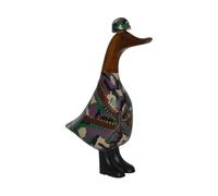 Brave Wings Hand Carved Wooden Bamboo Duck ~ Army Duck 23.5cm High ~ Ornament Sculpture Figurine Statue Unique Table Decoration Home Decor ~ 5173
