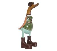 Brave Wings Hand Carved Wooden Bamboo Duck ~ WW2 Pilot Duck 27cm High ~ Ornament Sculpture Figurine Statue Unique Table Decoration Home Decor ~ 5364