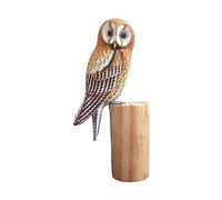 Brave Wings Hand Carved Wooden Owl ~ Barn Owl 33cm High ~ OOAK Ornament Sculpture Figurine Statue Unique Table Decoration Home Decor Gift for Christmas and Birthdays ~ 4195