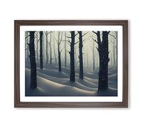 Brave Winter Forest H1022 Framed Print for Living Room Bedroom Home Office Décor, Wall Art Picture Ready to Hang, Walnut A4 Frame (34 x 25 cm)