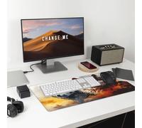 Brave Wolf in Flames Large Gaming Office Mouse Pad-Durable,Non-Slip,Eco-Friendly Desk Mat for Enhanced Comfort and Stability.