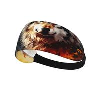 Brave Wolf in FlamesWide Non-Slip Sweat Headbands,Soft Breathable Exercise for Running, Yoga, Cycling and utdoor Sports
