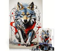 Brave Wolf Jigsaw Puzzles for Adults1000 Pieces Memory Training Serene Escape Flawless Cut Birthday Gift (50x75cm)