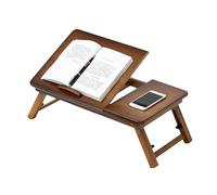 BRAVECOW Adjustable Bed Table, Bamboo Laptop Stand Couch Foldable Ergonomic Lap Desk Tray with Ventilation, Portable Design for Reading, Writing, Work, Home, Office (64cm Long)