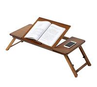 BRAVECOW Adjustable Bed Table, Bamboo Laptop Stand for Bed & Couch Foldable Ergonomic Lap Desk Tray with Ventilation, Portable Design for Reading, Writing, Work, Home, Office (88cm Long)