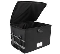 BRAVECOW Fireproof Waterproof Document Box Portable Foldable File Organiser Box w/Lock,Zipper,Handle Thickened Collapsible Storage Large Capacity Travel Suitcase Home Office