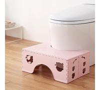 BRAVECOW Foldable Toilet Stool for Adults Healthy Squatting Posture, Non-Slip Bathroom Step Stool with PP Plastic & Easy Storage (Pink)