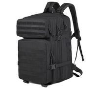 BRAVECOW Military Tactical Backpack Travel 40L Large Capacity Molle Rucksacks Outdoor Sport Camping Climbing Hiking Trekking Survival Backpack Daypack (Black)