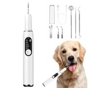 BRAVECOW Pet Plaque Remover Kit, Dog & Cat Dental Tool for Tartar Removal with LED Light, Teeth Cleaning Brush