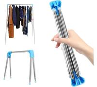BRAVECOW Portable Clothes Rail Retractable Folding Laundry Garment Rack Foldable Clothes Drying Hanger Stand Floor Balcony Home Travel Indoor Outdoor