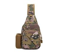 BraveHawk OUTDOORS Sling Chest Bag, 900D Nylon Oxford Portable Tactical Waterproof Compact Crossbody Pack for Hiking Cycling - brown - Medium