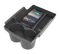 Braveking1 Car Wireless Charger for Tesla Model S/Model X 10W Qi Wireless Phone 3-Coil Charger Pad Console Organizer with Dual Cup Holder Center for iPhone 11/XS/XR/X/SE/8P/8, Galaxy S20/S10/S9/S8
