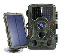 Braveking1 Trail Game Camera 16MP 1080P Night Vision 82ft 120° Wide Angle Lens 0.2s Trigger Speed Motion Activated 2.4" LCD Screen IP66 Waterproof Hunting Scouting Cam with Solar Panel and 32GB Card