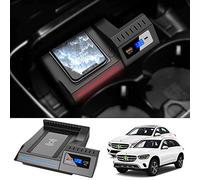 Braveking1 Wireless Car Charger Fit Compatible with 2021 2020 2019 2018 2017 2016 Mercedes-Benz C-Class GLC Center Console Accessory Panel,15W Fast Charging Phone Pad with QC3.0 USB for iPhone Samsung