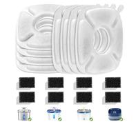 Bravelk Cat Water Fountain Filter, 8 Pack Replacement Filters & 8 Pack Replacement Pre-Filter Sponges for 95oz/2.8L Automatic Pet Fountain Cat Water Fountain Dog Water Dispenser