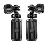 Bravema Highway Foot Pegs Fit for Motorcycle 1 inch to 1 1/3 inch with Engine Guard, Footpegs for Indian Harley Honda Suzuki Yamaha (Black)