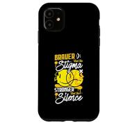 Braver Than The Stigma Mental Health Awareness Quote Case for iPhone 11