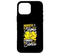 Braver Than The Stigma Mental Health Awareness Quote Case for iPhone 16 Pro Max