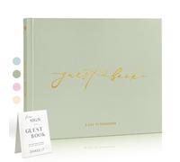 Braveriky Wedding Guest Book for Your Wedding Reception - Elegant Hardcover Polaroid Guestbook with Table Sign - Blank Sign in Book for Birthdays, Baby Showers, Special Events, 9"x7.5", Sage