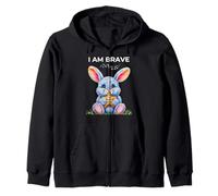 BRAVERY I AM VERY BRAVE BUNNY RABBIT PRESENT Zip Hoodie