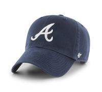 47 Brand Cap Atlanta Braves MLB Loop Label Clean Up Adjustable Navy Blue
