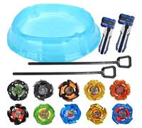 BraveStar Battling Top Burst Toy Set, 10 Pcs Battling Tops 2 Launchers 2 Handle and 1 Stadium, Toys Gift for 3-16 Year Old Kids Boys & Girls & Up