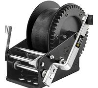 Bravex Boat Trailer Winch 3500lbs with 33FT Strap, Heavy Duty Portable Hand Winch 2 Way Ratchet Ratchet 4:1/8:1 Gear Ratio, Manual Handle Winch Crank Winch for Boat, Trailer, Marine