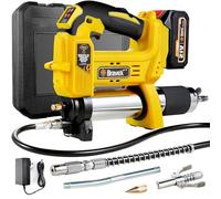 Bravex Cordless Grease Gun, 12,000 PSI Electric, Rechargeable Battery, 40 Inch Hose, Quantitative Automatic Pumping