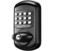 Bravex Keyless Deadbolt Keypad Entry Door Lock - Zinc Alloy Sabbath Lock - No Risk of Low Power, Black