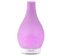 Bravich Angel Wings Aroma Glass Vase Humidifier- Quiet Water Diffuser For Home: Bedroom, Office, Living Room & More. With Multi-Colour Night Light & Timer. Add Essential Oil To Purify Air