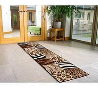 Bravich Animal Print Safari Animal Skin Pattern Very Long Hallway Hall Runner Narrow Rugs Custom Length Animal Skin Stair Carpet Mats 60x900CM (2'X30')