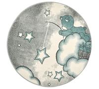 Bravich Bear Kids Rug Blue 120 cm Circle (4ft), Childrens Playroom Play Mat | Nursery rugs, OEKO-TEX tested polypropylene, hessian backed, bedroom floor carpet, boys girls toddler baby, non shed, durable