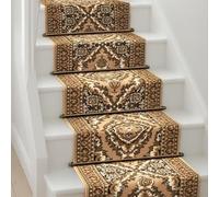 Bravich Beige Texas Medallion Hallway Runner Rug Hessian Backed Flexible Stair Carpet Runner, Long Length, Ideal for Stairs, Hallways & Kitchens 60 x 150cm (2'x5')