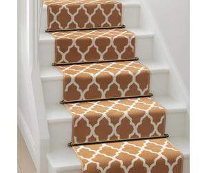 Bravich Beige Trellis Hallway Runner Rug, Hessian Backed Flexible Stair Carpet Runner, Extra Long Length, Ideal for Stairs, Hallways & Kitchens 60x150CM (2'X5')