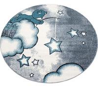 Bravich Blue Baby Bear Stars Circle Rug - Kids - 120Cm