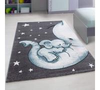 Bravich Blue Baby Elephant And Stars Rug - Kids - 160X230Cm