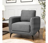 Bravich Brixton Armchair - Modern Fabric Accent Chair With Steel Legs