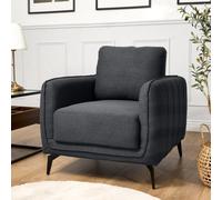 Bravich Brixton Armchair - Modern Fabric Accent Chair With Steel Legs