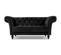 Bravich Cambridge Chesterfield 2 Seater Sofa - Velvet Black