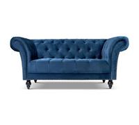 Bravich Cambridge Chesterfield 2 Seater Sofa - Velvet Blue