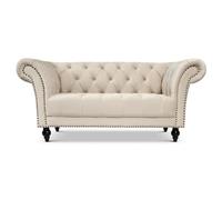 Bravich Cambridge Chesterfield 2 Seater Sofa - Velvet Cream